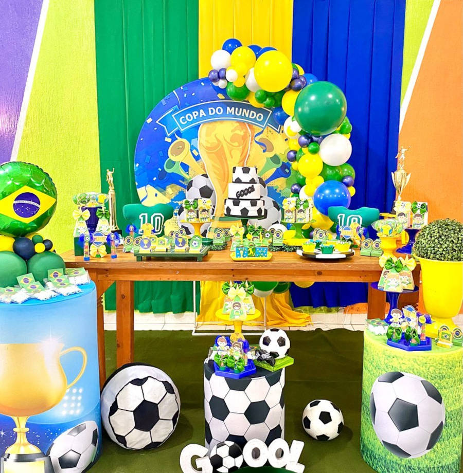 Decoration with a World Cup panel.