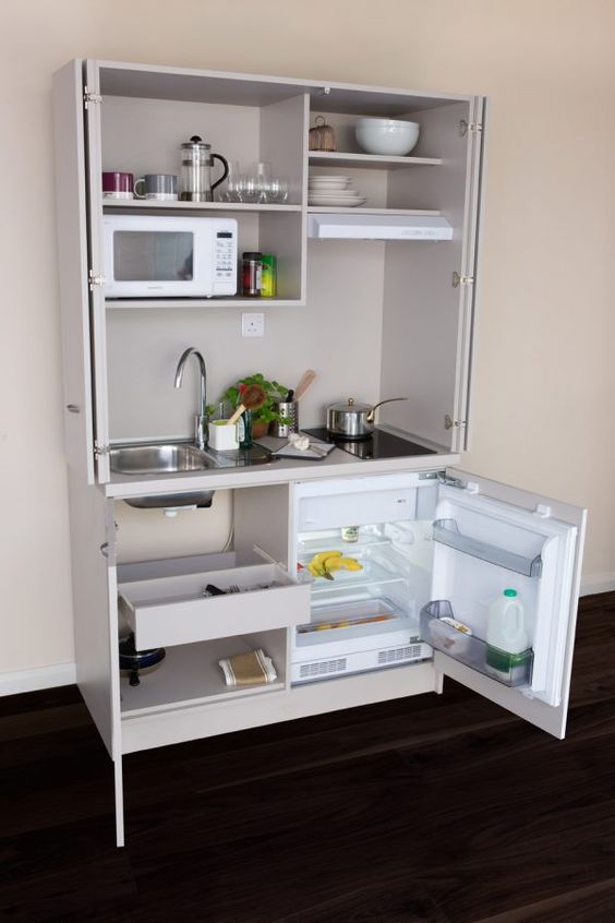 Kitchen hidden in the closet