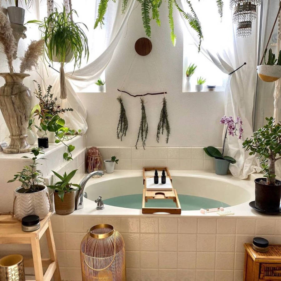 White hot tub with tray.