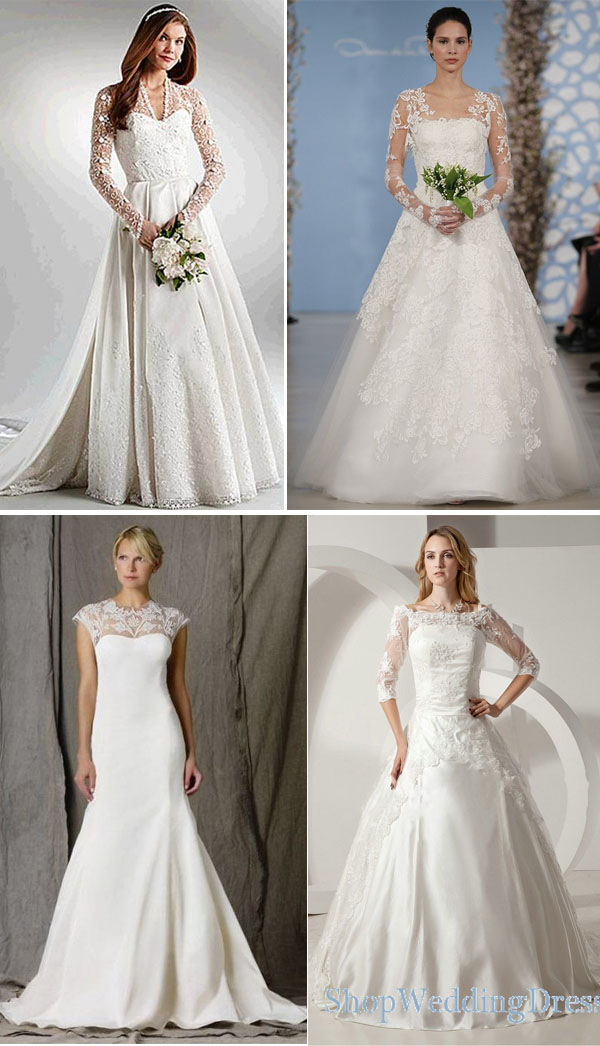 wedding dresses with illusion tulle