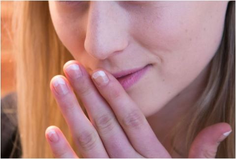 woman with squoval nails