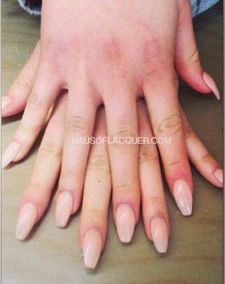 photo of hands with squoval nails