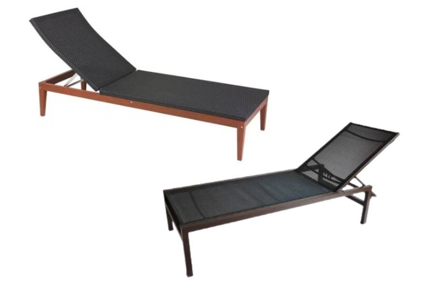 Two models of sun loungers.