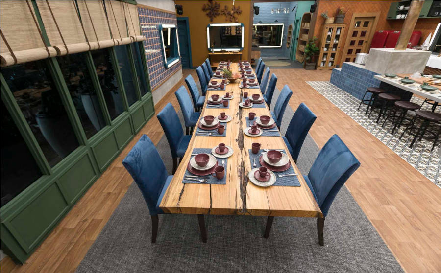 Dining room decorated in A Fazenda 2022.