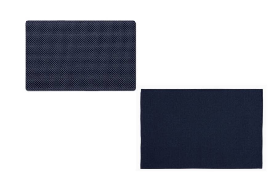 Navy blue placemat.