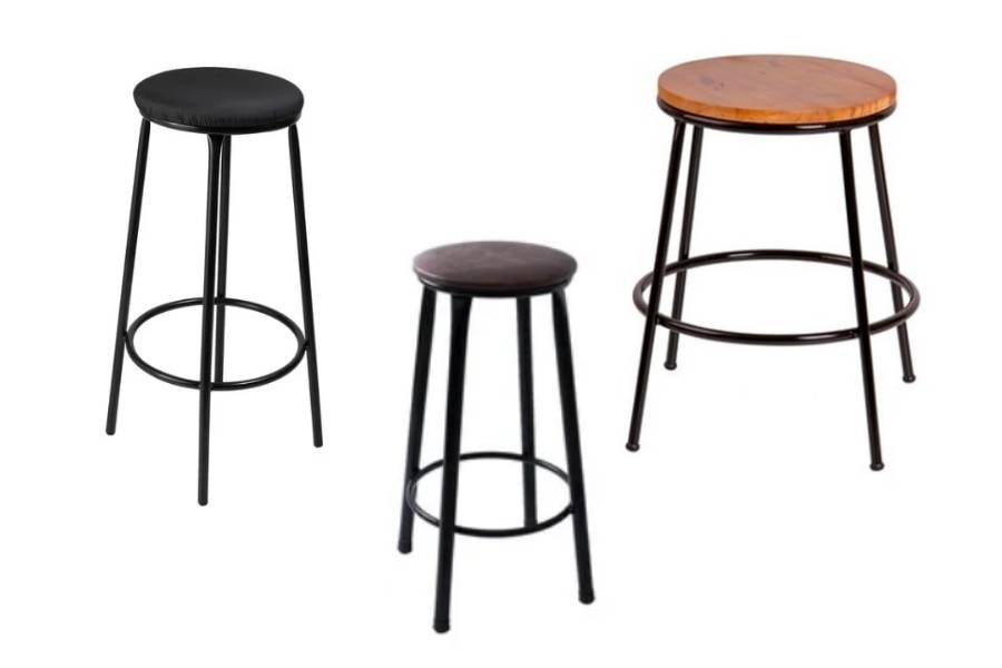 Low black stools.