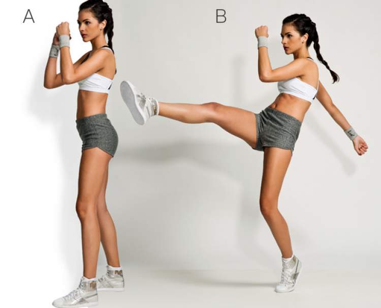 Diagonal kick exercise is part of Anitta's training