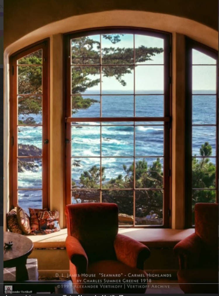 Living room with sea view at Brad Pitt's house.