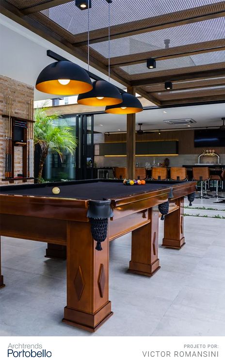 Leisure area with pool table.