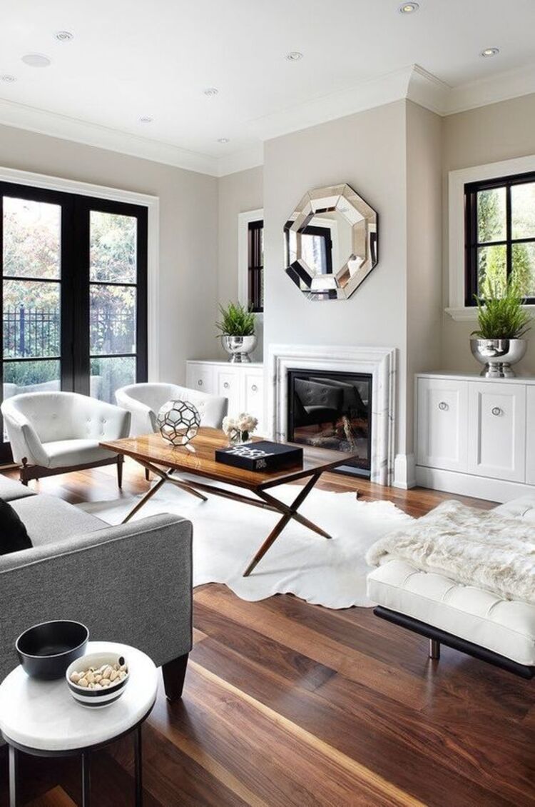 Living room with fireplace.