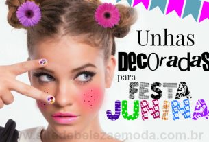 unhas decoradas para festa junina