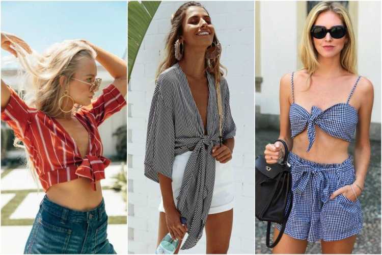 Cropped with a knot is one of the light clothing trends for summer 2019