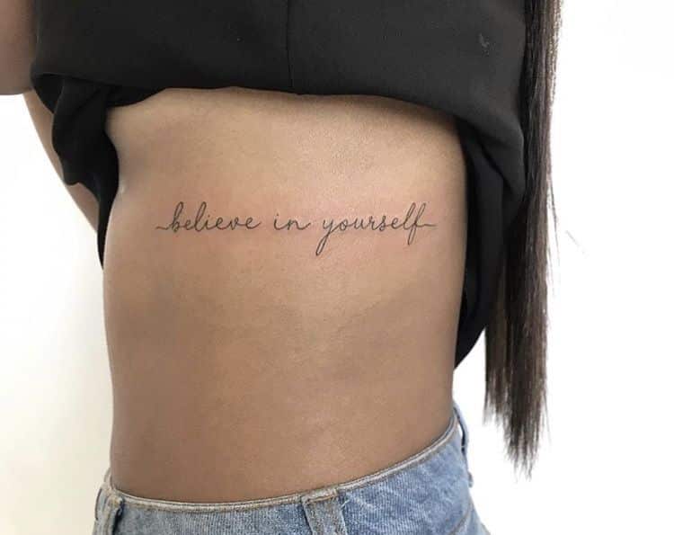 Female rib tattoo