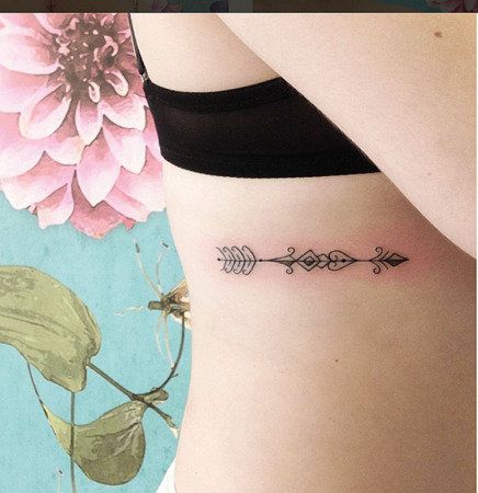 Female rib tattoo