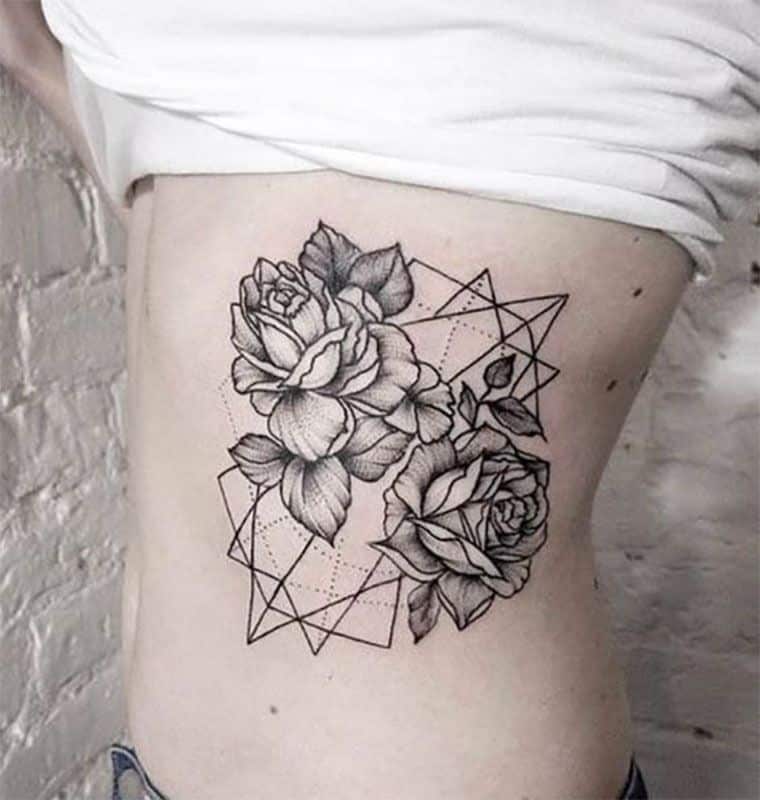 Female rib tattoo