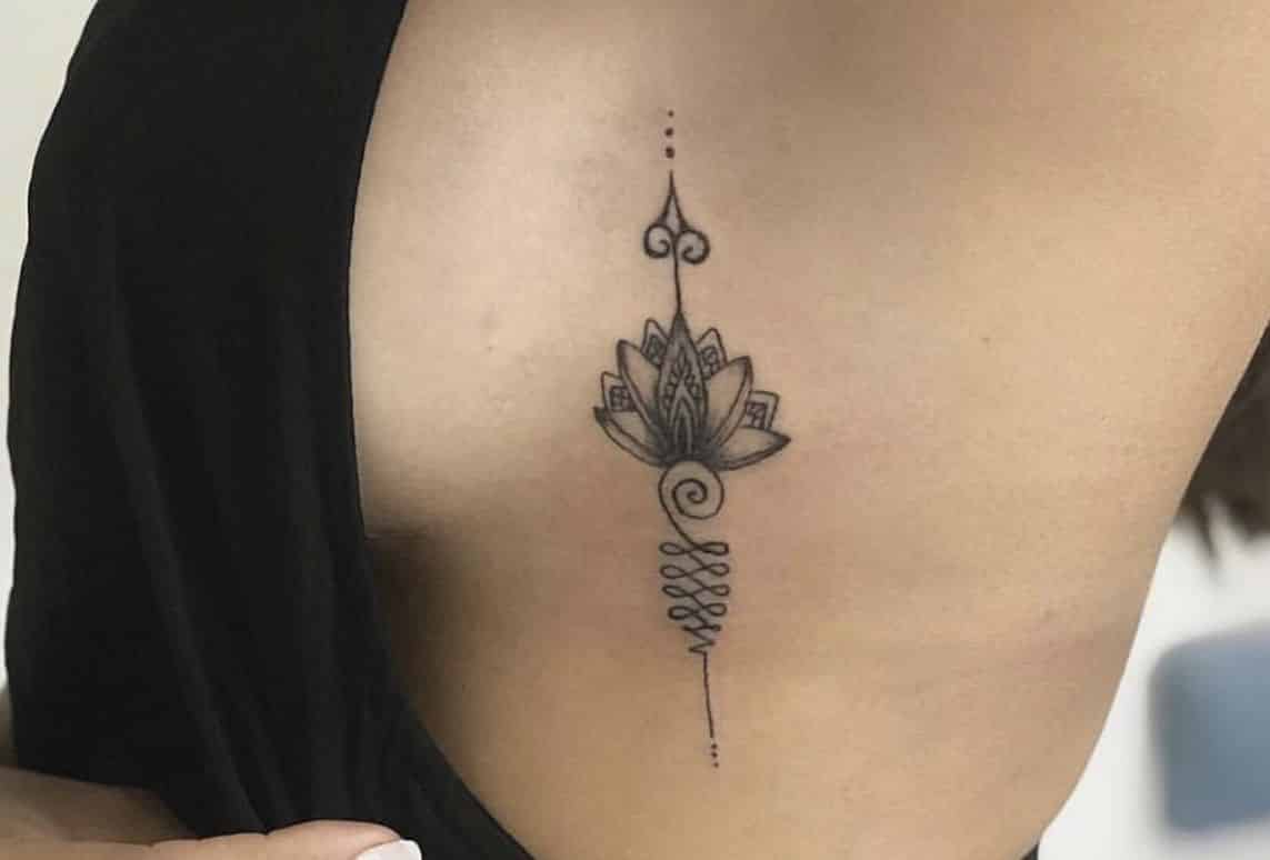 Female rib tattoo