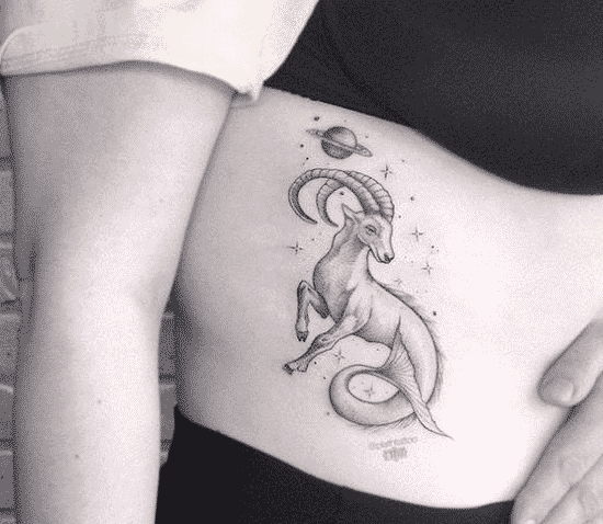 Female rib tattoo