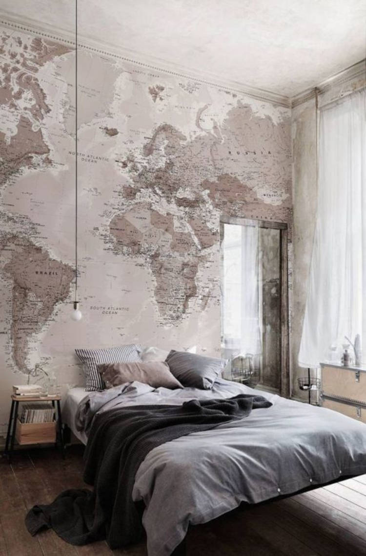 World map wallpaper.