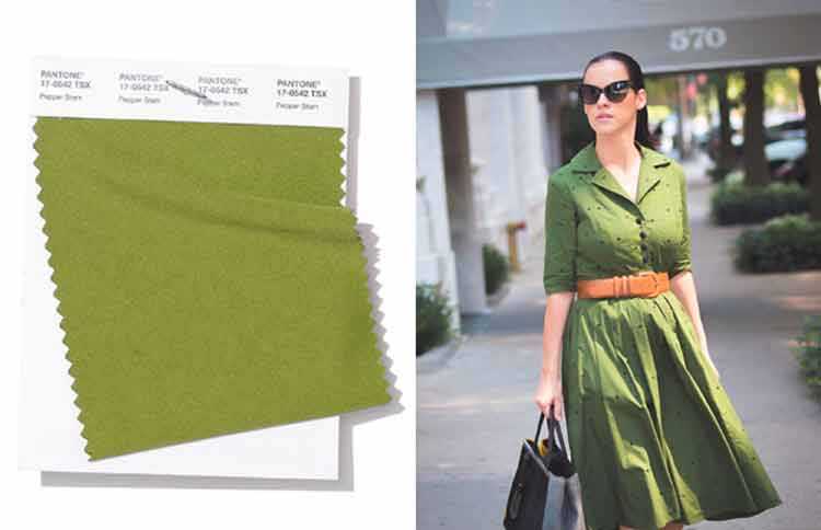 Pepper Stem green is one of Pantone's 2019 trends