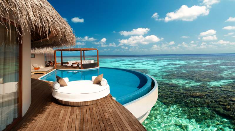 Overwater bungalow in the Maldives