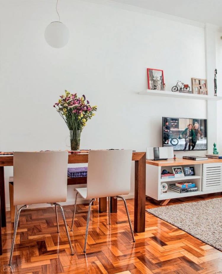 Integrated living and dining room.