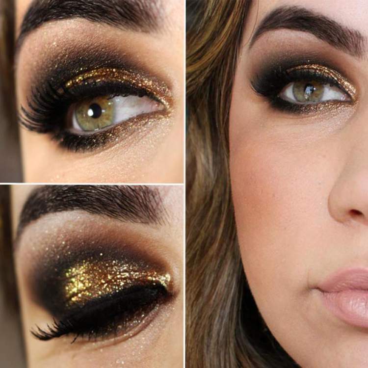 Gold is a key piece to enhance makeup