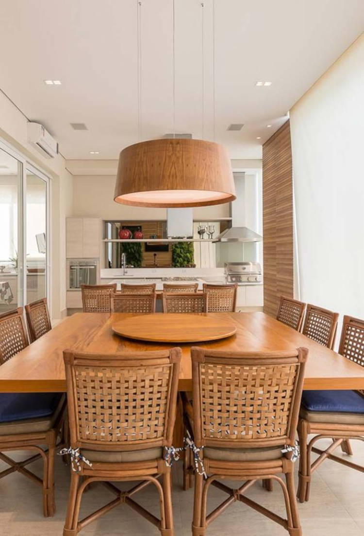 Dining room integrated with kitchen.