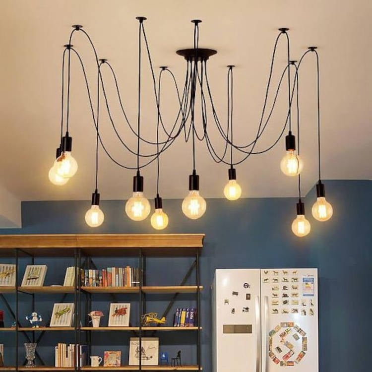 Living room with industrial decor.