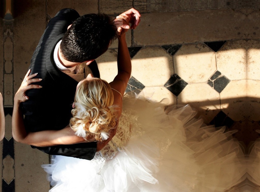 photo of the bride and groom's first dance