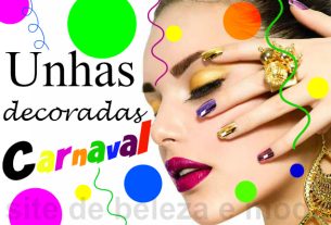 Unhas decoradas de Carnaval