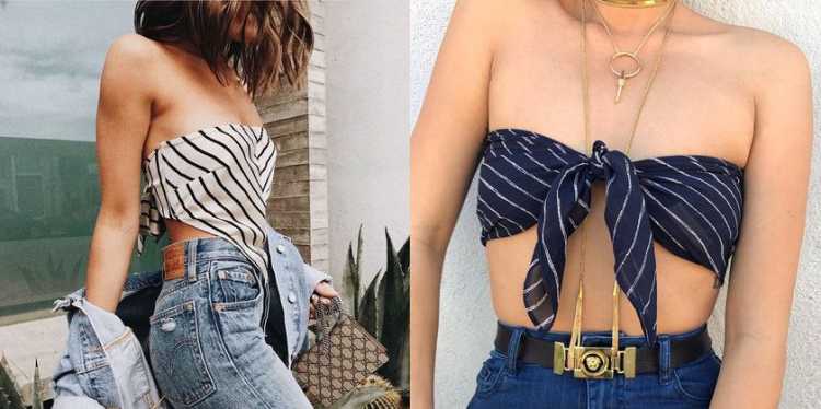 Scarf as a top is one of the summer 2019 fashion trends