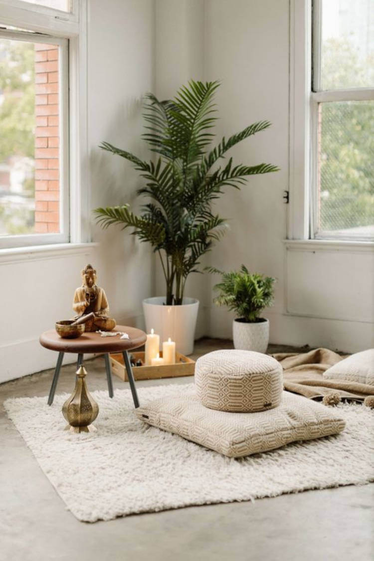 Plush rug for meditation.