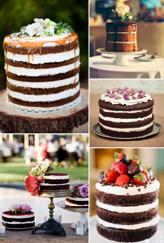 Naked cake wedding cake photos