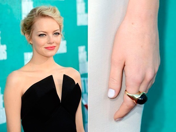 Celebrities using white nail polish as decorated nails 2015