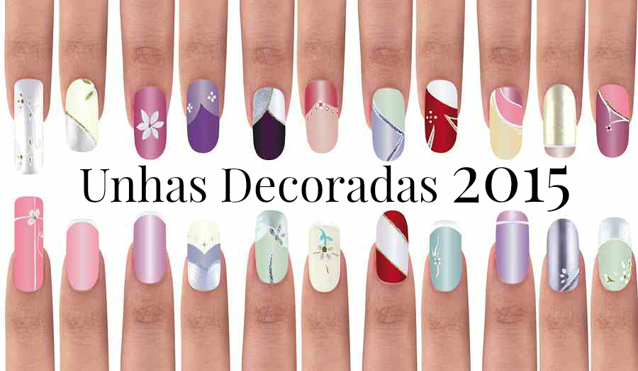 Unhas decoradas 2015 degradê azul