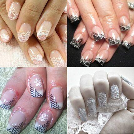 photo of lace nails for brides