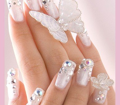 photo of decorated nails for bridal inspiration