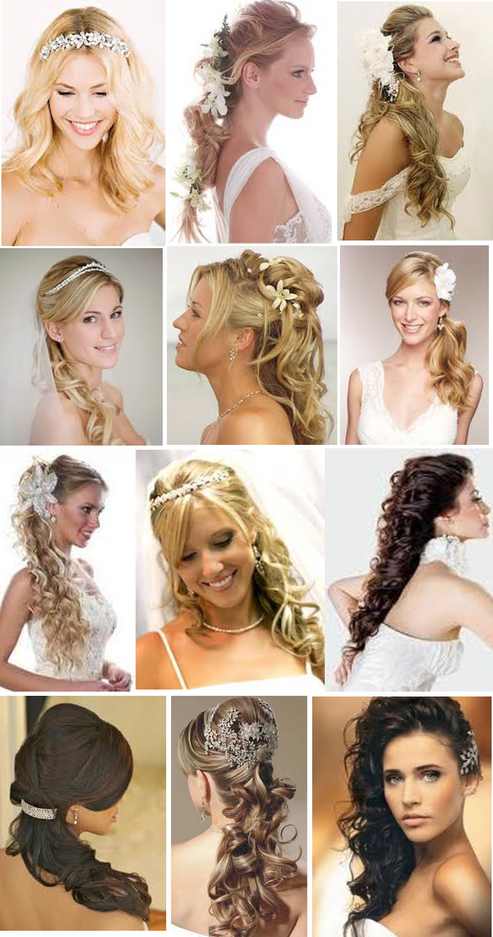 loose-semi-up hairstyles - Hairstyles for brides: loose and semi-loose hair