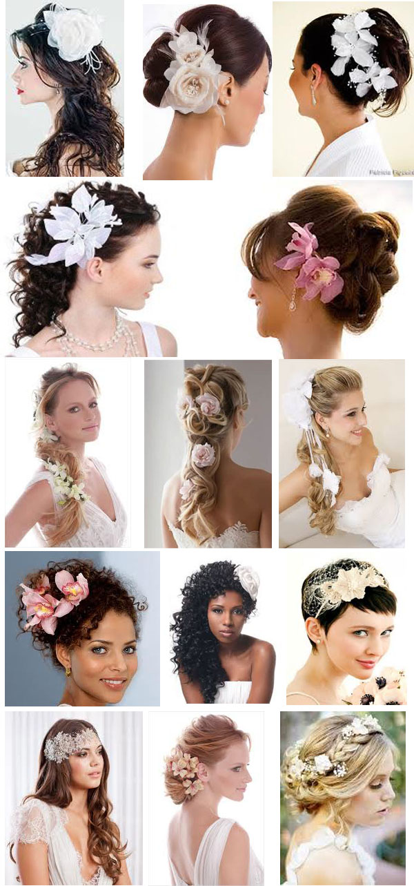 Hairstyles with flowers for brides