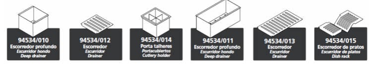 Types of wet gutter accessories.