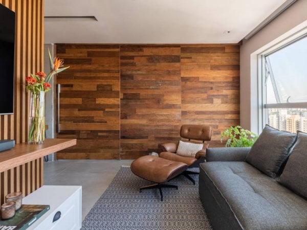 Wood wall.