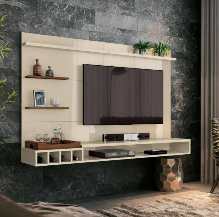 Wine cellar in small apartment on rack.