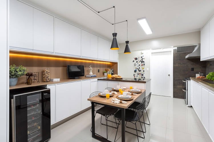 Kitchen with dining table.