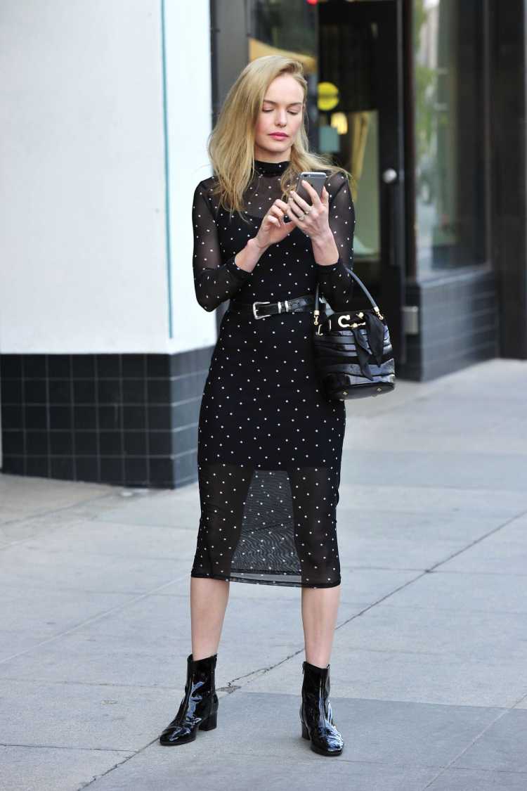 Transparent dress with polka dot print