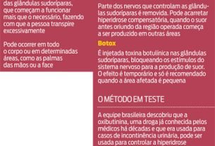 reportagem da IstoE sobre tratamentos para evitar suor excessivo nas axilas