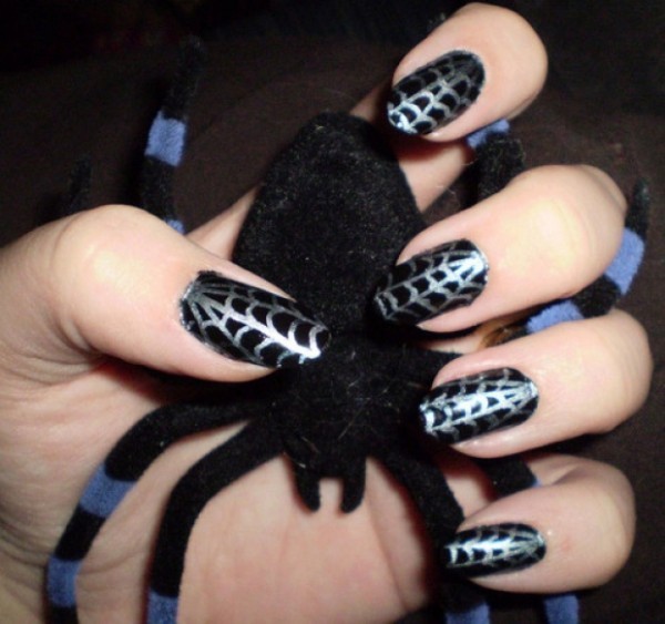 spider on nails for Halloween