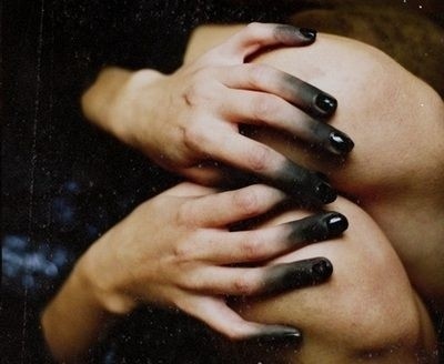 Black Halloween nails