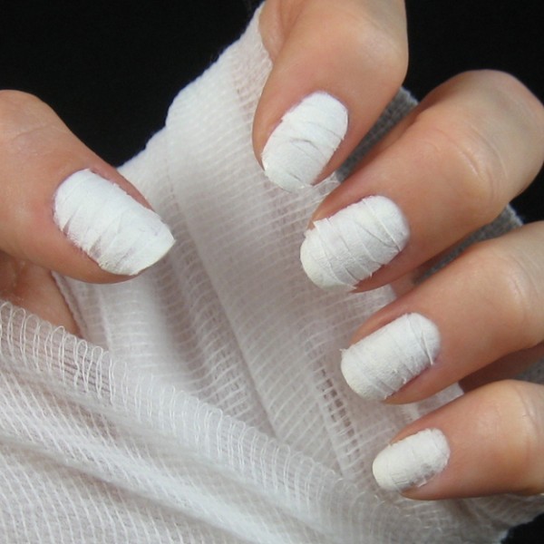 White Halloween nails