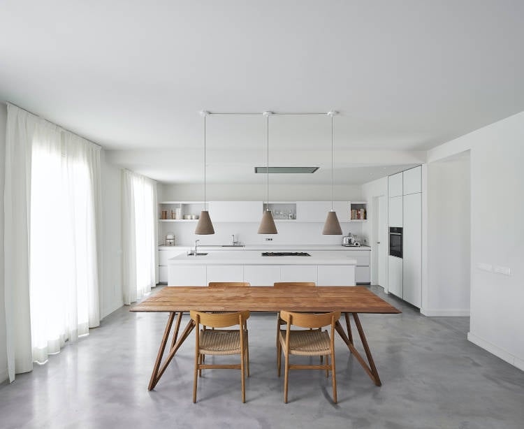 dining room integrated into the kitchen