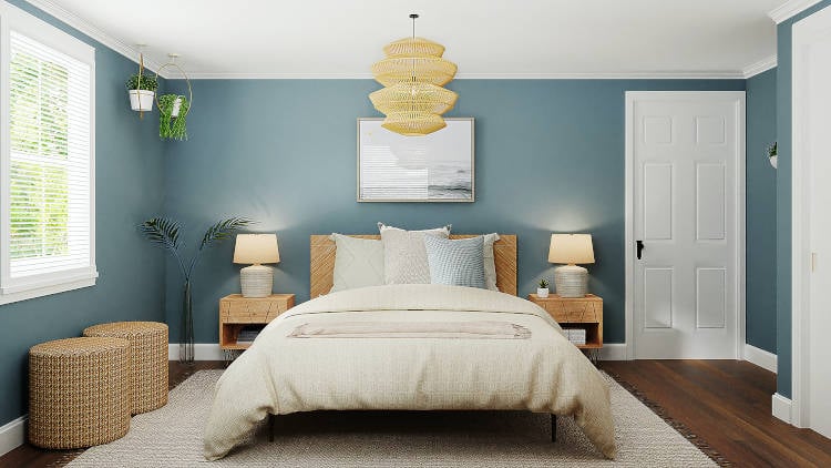 blue double bedroom